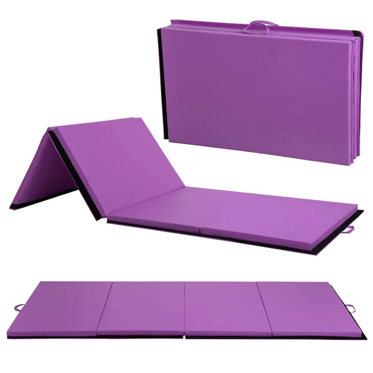 BestMassage Gymnastics Mat 4x10x2 Gym Mat Tumbling Mat 4 Foldding Mat Tumbling Mat Indoor Outdoor Mat 2” Thick Exercise Mat Stretching Yoga Cheerleading Martial Arts Home Gym Mat Yoga Mat