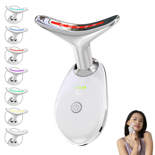 Red Light Therapy for Face Floverkity LED Face Massager RED Light Device at-Home Face Tool for Skin Care (White7 Light)