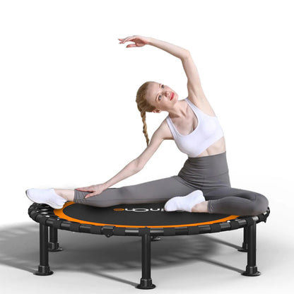 40"/48" Foldable Mini Trampoline Load 450lbsPortable Exercise Rebounder Trampoline with Adjustable Foam HandleFitness Trampoline for Adults and Kids (40 inch Without handrail)