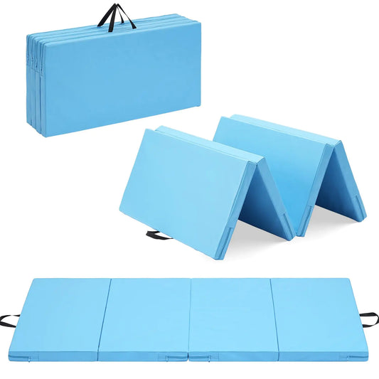 Joppoint Gymnastics Mat 3x6x2 Thick 4-Panel Folding Kids Gymnastic Tumbling Mat with Carrying Handles for Home Gym Exercise & Play