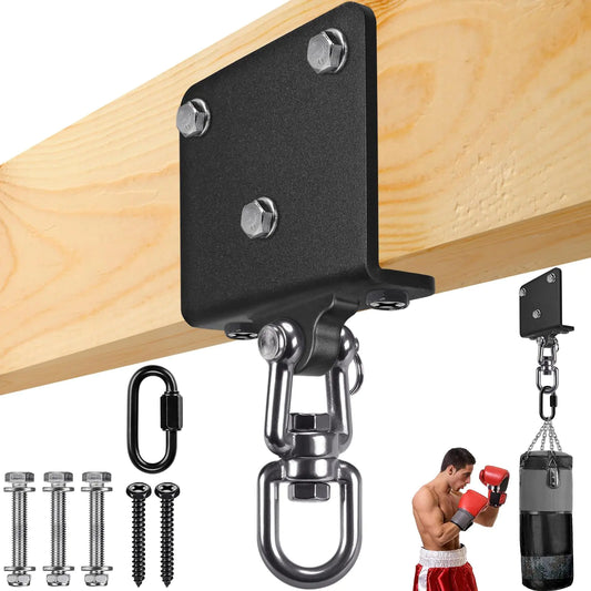 Dolibest Heavy Punching Bag Hanger 360° Rotation I-Beam Mount for Boxing Muay Thai Wood Beam Hook for Weight Strength Training Systems Aerial Yoga & Hammock Resistance Band (1000 LB Capacity)